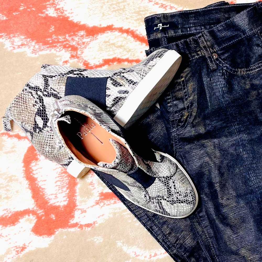 Linea Paolo Python Print Leather Sneaker Nwot!!! - image 2